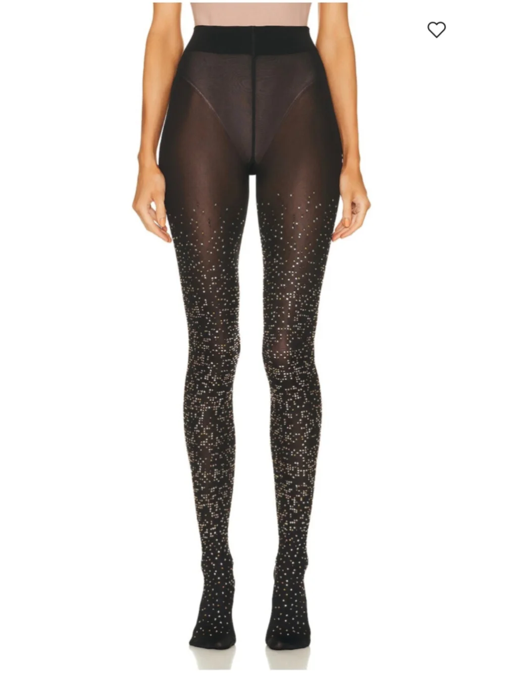 Revolve Fishnet Rhinestone Embellished Black Hosiery, One Size